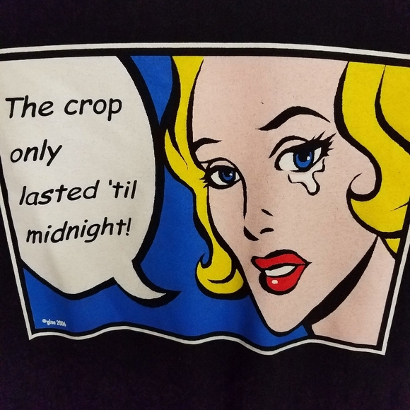 The Crop Only Lasted 'till Midnight XL Black Tee - Picture 2 of 6